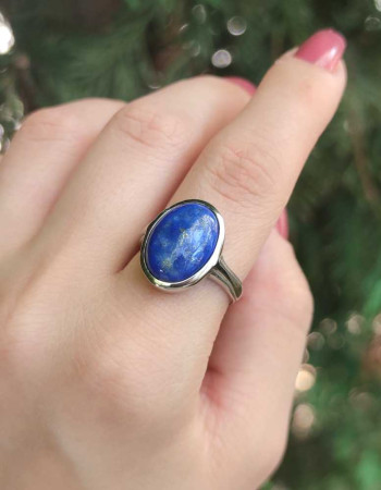 925 Ayar Gümüs  Lapis Lazuli Taşi Yüzük