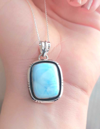 925 Ayar Gümüş Larimar Kolye