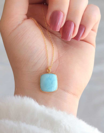 925 Ayar Gümüş Larimar Kolye