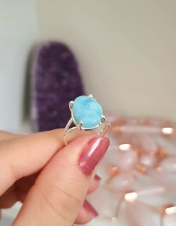 925 Ayar Gümüş Larimar Yüzük