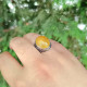 925 Silver Natural Baltic Amber Ring - Men Ring