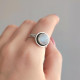 925 Silver Natural Moonstone Ring