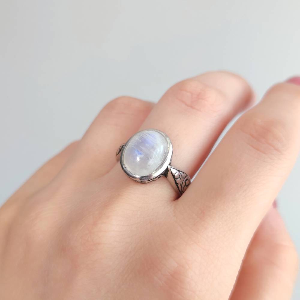 Moonstone heart design ring | Lumina Jewellery