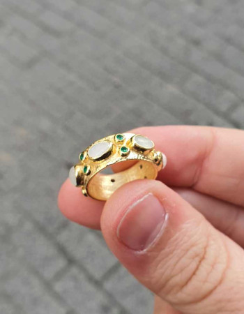 925 Ayar Gümüs Ay Taşı Yüzük