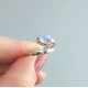 925 Silver Natural Moonstone Ring - Free Size