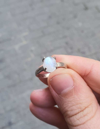 925 Ayar Gümüs Ay Taşı Yüzük