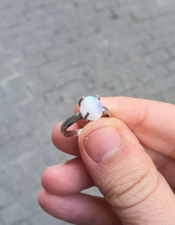 925 Ayar Gümüs Ay Taşı Yüzük