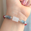 Multi Stone Bracelet , 8mm Red Agate , Labradorite  & Rose quartz Bracelet