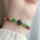 Multi Stone Bracelet , Natural Canadian Jade , Red Agate , Crystal Quartz And Ruby Zoisite Stones Bracelet