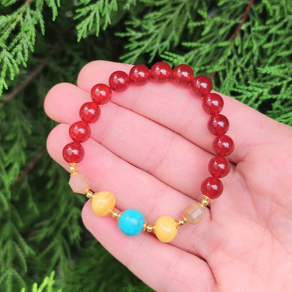 JWF™ High Quality Natural Red Tiger Eye Agate Pair Happiness Bracelet -  Justwowfactory