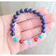 Multi Stone Bracelet , 8mm Lapis Lazuli , Turquoise , Amber & Blue Topaz Bracelet