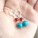 Natural Baltic Amber & Turquoise Earring