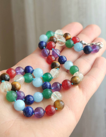 Seven Chakras Necklace , 7 Kind Of Gemstone in One Necklace