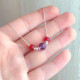 925 Silver Natural Amethyst & Red Agate Pendant - Couple Stone