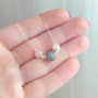 925 Silver Natural Rose Quartz & Labradorite Stone Pendant - Couple Stone