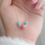 925 Sterling Silver Rhodonite & Amazonite Stones Pendant - Couple Stone