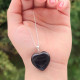 925 Silver Black Onyx Pendant -  Heart of Love Size 2