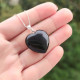 925 Silver Black Onyx Pendant -  Heart of Love Size 2