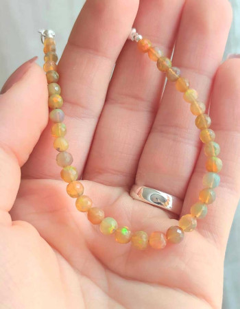 925 Silver Rare Fire Opal Bracelet