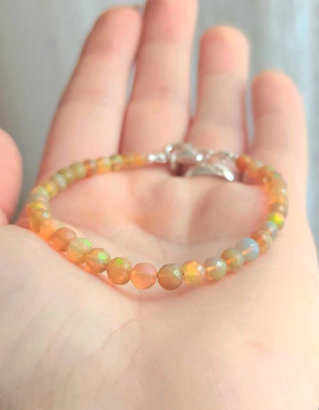 925 Silver Rare Fire Opal Bracelet