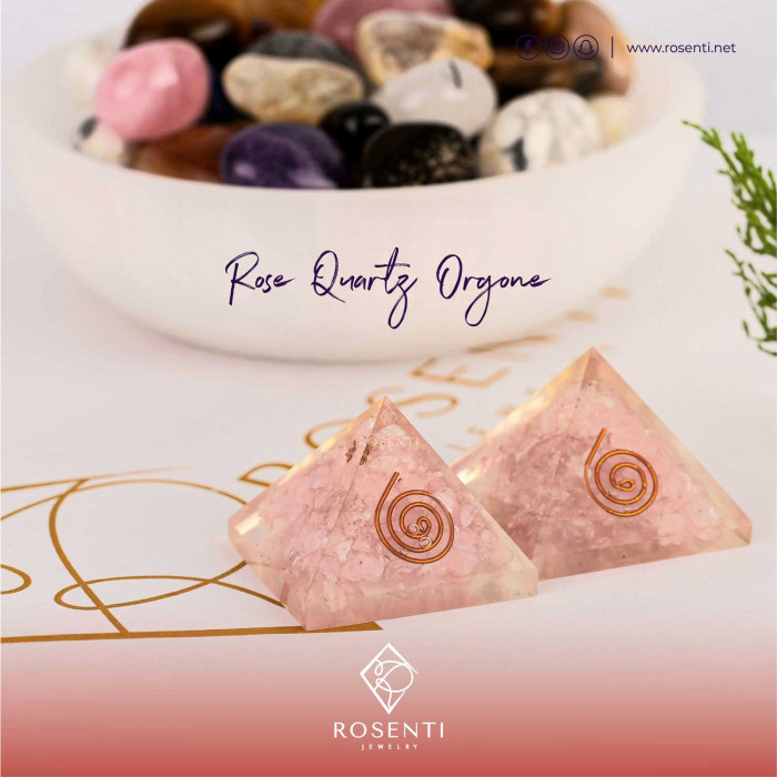 Rose Quartz Energy Healing Orgone Pyramid