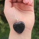 925 Silver Natural Lava Stone Pendant - Heart of Love