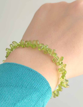 925 Ayar Gümüş Doğal Peridot Taşı Bileklik