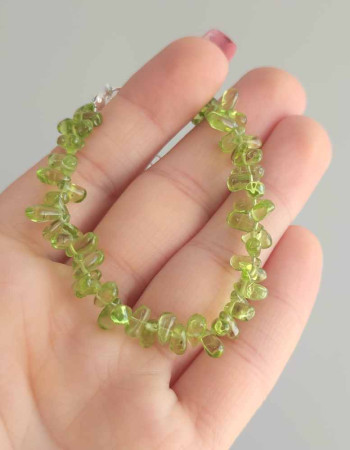 925 Sterling Silver Bracelet , Peridot Stone Bracelet