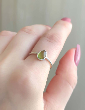 925 Ayar Gümüş Doğal Peridot Taşı Yüzük