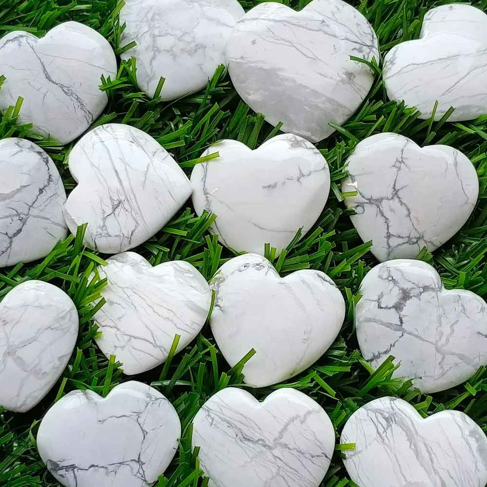Natural Howlite Heart Shape