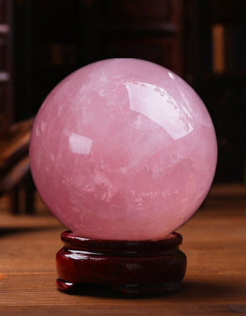 Doğal Pembe Kuvars Küre , Şifa Kristal Küre