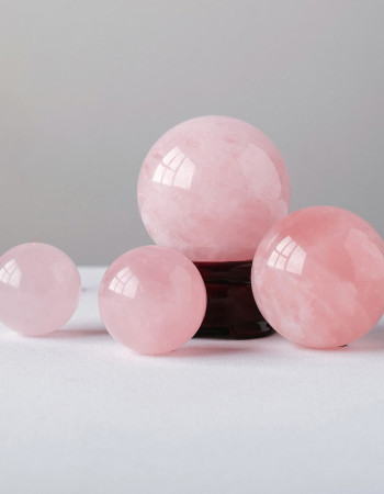 Doğal Pembe Kuvars Küre , Şifa Kristal Küre