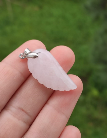 925 Ayar Gümüş Pembe kuvars Kolye