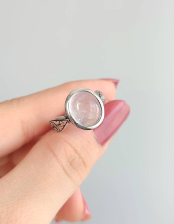 925 Ayar Gümüş Pembe kuvars Yüzük