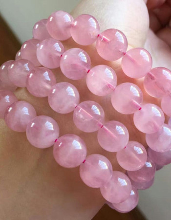 8mm Pembe kuvars Taşi Bileklik