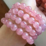 8mm Natural Madagascar Rose Quartz Stone Bracelet