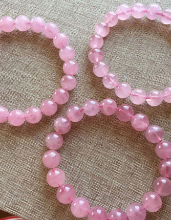 8mm Pembe kuvars Taşi Bileklik