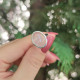 925 Silver Natural Rose Quartz Stone Ring - No : 1100