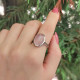 925 Silver Natural Rose Quartz Stone Ring - No : 1100