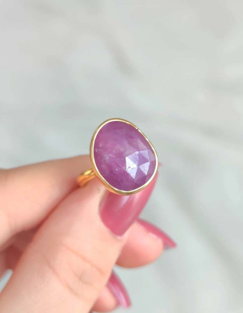 925 Silver Natural Red Ruby Stone Ring