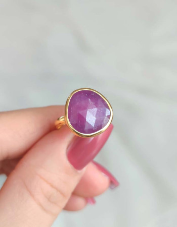 925 Silver Natural Red Ruby Stone Ring