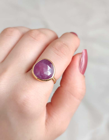 925 Silver Natural Red Ruby Stone Ring