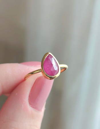 925 Silver Natural Red Ruby Stone Ring
