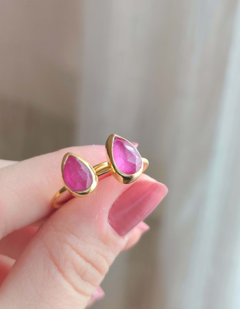 925 Silver Natural Red Ruby Stone Ring