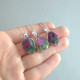 925 Silver Natural Ruby Zoisite Stone Pendant - Raw Shape