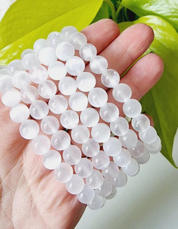 8mm Selenit Doğal Taş Bileklik