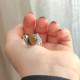 925 Silver Natural Tiger Eye Stone Ring  - Angel Wings Design