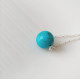 925 Silver Natural Turquoise Stone Pendant - Ball