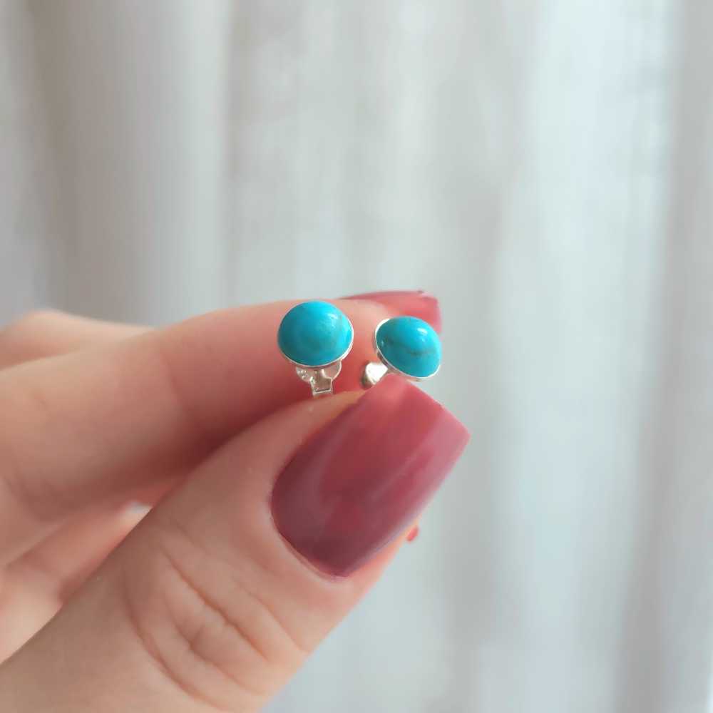 925 Silver Natural Turquoise Stone Earring