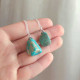 925 Silver Natural Turquoise Stone Pendant - Raw Shape